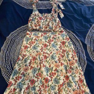 Forever21+ Floral Crop and Maxi Skirt Set